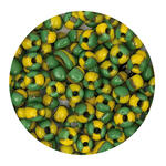 Rocailles-Perlen, 4 mm, 14 g, Gr�n-Gelb