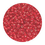 Rocailles-Perlen Itoshii, 2,6 mm, 17 g, Dunkelrot mit Silbereinzug