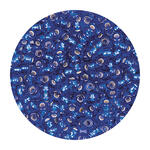 Rocailles-Perlen Itoshii, 2,6 mm, 17 g, Dunkelblau mit Silbereinzug