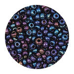 Rocailles-Perlen Itoshii, 2,6 mm, 17 g, Blau Irisierend Gr�n
