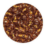 Rocailles-Perlen Itoshii, 4,5 mm, 17 g, Gold Transparent mit Silbereinzug