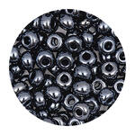 Rocailles-Perlen Itoshii, 4,5 mm, 17 g, Grau Irisierend