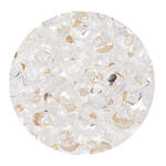 Rocailles-Perlen Itoshii Farfalle, 3,2 x 6,5 mm, 17 g, Transparent mit Silbereinzug