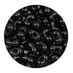 Rocailles-Perlen Itoshii Farfalle, 3,2 x 6,5 mm, 17 g, Schwarz Opak