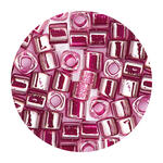 Rocailles-W�rfel-Perlen Itoshii Cube, 3 x 3 mm, 6 g, Magenta Transparent