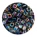 Rocailles-W�rfel-Perlen Itoshii Cube, 3 x 3 mm, 6 g, Lila Opak Regenbogen