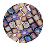 Rocailles-W�rfel-Perlen Itoshii Cube, 3 x 3 mm, 6 g, Lila Matt Regenbogen