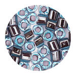 Rocailles-W�rfel-Perlen Itoshii Cube, 3 x 3 mm, 6 g, Blau mit Einzug Lila