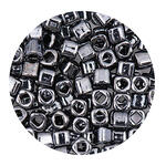 Rocailles-W�rfel-Perlen Itoshii Cube, 3 x 3 mm, 6 g, Grau Metallic
