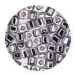 Rocailles-W�rfel-Perlen Itoshii Cube, 3 x 3 mm, 6 g, Transparent mit Einzug Schwarz