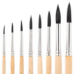 NEU Schul- & Hobbypinsel ART SCHOOL Natur-Borste Dunkel, rund - Verschiedene Gr��en