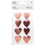 NEU Sticker Herzen, ros�gold, 4 Blatt