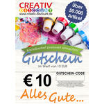 Geschenkgutschein nur ONLINE - Alles Gute - Wert 10,00 �