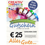 Geschenkgutschein nur ONLINE - Alles Gute - Wert 25,00 �