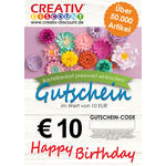 Geschenkgutschein nur ONLINE - Happy Birthday - Wert 10,00 �