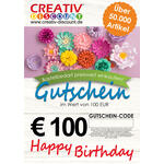 Geschenkgutschein nur ONLINE - Happy Birthday - Wert 100,00 �