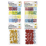 Moosgummi / Schaumstoff Glitter-Sticker f�r vielf�ltige Bastelarbeiten - Verschiedene Motive