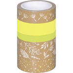 NEU Deko Tape / Klebeband, 5 Rollen, Natur Bl�tter Gr�n