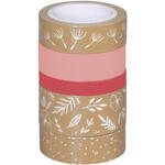 NEU Deko Tape / Klebeband, 5 Rollen, Natur Bl�tter Rot