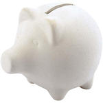 Terrakotta Sparschwein, wei�, 9cm - Verschiedene Packungen