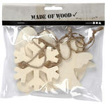 NEU TOP-SELLER Weihnachtsanh�nger aus Holz, 6 St�ck sortiert