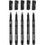 Permanent Marker, 5 St�ck, Strichst�rke 2x0,6+2x0,8+1,3 mm, Schwarz