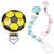 SALE Schnulli-Ketten-Clip Fu�ball, Gelb/Schwarz, 1 Stk. - Clip Fu�ball Gelb/Schwarz