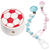 SALE Schnulli-Fu�ball, Wei�/Rot, 20x10mm, 4 Stk. - Fu�ball Wei�/Rot