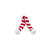 NEU Miniatur Schal gestrickt, 2 St�ck, rot-wei�, ca. 15 cm