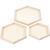 Tablett-Set aus Holz, Secheckig, 3 St�ck, Durchmesser 21 + 26 + 31 cm Bild 2