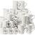 Tassen, H�he 7-10 cm, Wei�, 48 St�ck