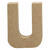NEU Papp-Buchstabe, 10 cm, St�rke 1,7 cm, natur, U - Buchstabe U