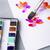 Set Art Aquarellfarben, Halbe N�pfchen, Blumen und Landschaften, Gr��e 10x15x20 mm, Sortierte Farben, 12 Farbt�ne Bild 5