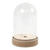 SALE Plastikglas- Glocke auf Holzfu�, 12,5 cm