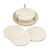 NEU Untersetzer aus Holz, 6 St�ck mit Halterung, Durchmesser 9,5 cm