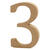 NEU MDF-Zahl, 13 cm, St�rke 2 cm, natur, 3 - Ziffer 3