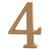 NEU MDF-Zahl, 13 cm, St�rke 2 cm, natur, 4 - Ziffer 4