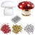 DIY Set Pailletten-Pilze, Kinder-Bastelset, Geschenkset, 10 Styroporpilze 7cm, 3 Pack Pailletten, Stecknadeln 10mm