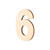 SALE Holz-Zahl flach, 6, Gr��e: ca. 80 x 5 mm - 6