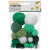 Pompons, 30 Stck., Ton in Ton Mix, Gr�n