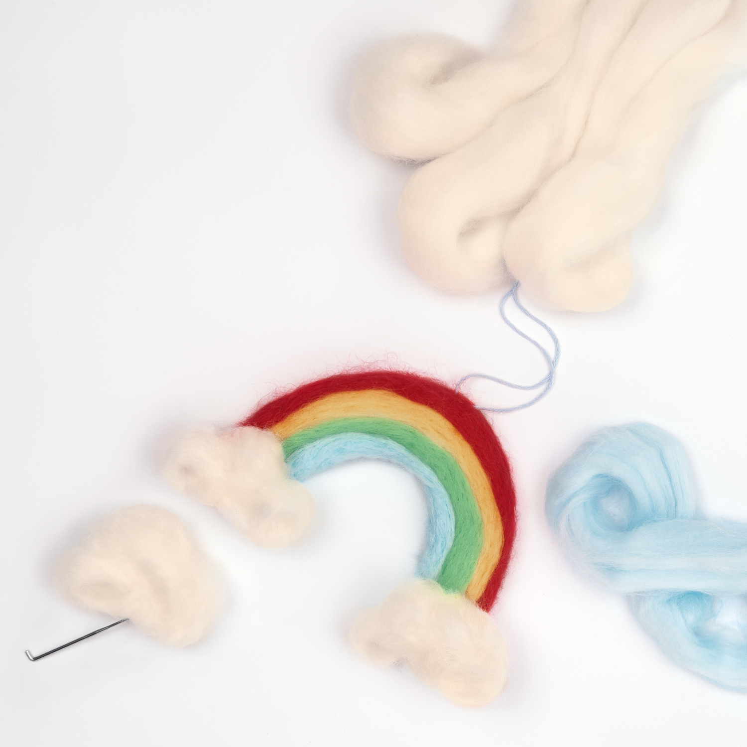 NEU Filzwolle / M�rchenwolle Set Rainbow, 12 Farben sortiert, 350 g Bild 4