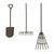 SALE Metall Werkzeug-Set, rostig, 3-teilig, 12cm