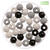 Create it Easy Holzperlen-Mix, 8 mm, 80 Stk., schwarz-wei�-grau - Mix-Schwarz/Wei�/Grau