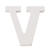 MDF Buchstaben wei� 5,5x0,9cm, V - V
