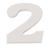 MDF Zahlen wei� 5,5x0,9cm, 2 - 2