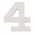 MDF Zahlen wei� 5,5x0,9cm, 4 - 4
