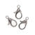 NEU Karabiner 4 Stk. 15mm, silberfarben - 15 mm, 4 St�ck, Silber