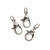 NEU Karabiner Verschluss mit Ring, 12 mm, silberfarben, 3 St�ck - 12 mm, 3 St�ck, Silber, mit Ring