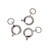 NEU Federring mit Ring, 5 St�ck, 9 mm, silberfarben - 9 mm, 5 St�ck, Silber