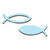 NEU Holzstreuteil Fisch 3,5 cm, 2-fach sortiert, Box mit 16 St�ck, t�rkis
